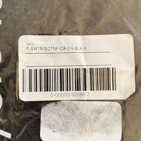 Everlane The ReNew Fleece Oversized Crew Black Size Small NWT - Picture 8 of 8